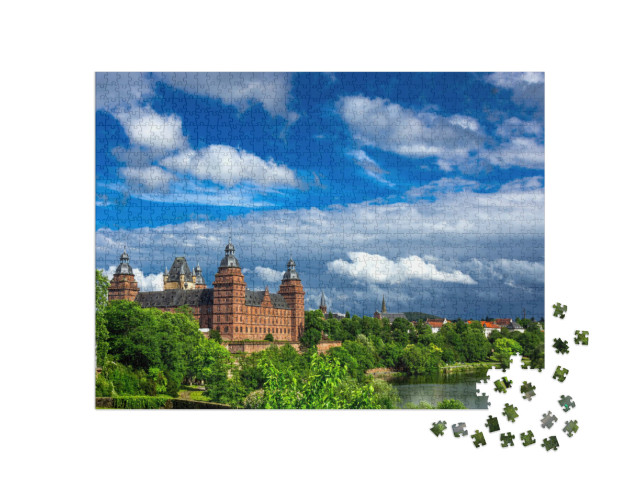 Puzzle 1000 Teile „Malerisches Schloss Johannisburg in Aschaffenburg, Deutschland“