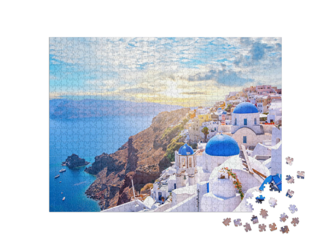 Puzzle 1000 Teile „Oia: Dorf auf Santorini, Griechenland“
