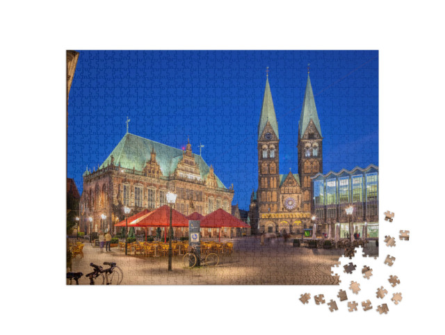 Puzzle 1000 Teile „Bremer Marktplatz im Zentrum der Hansestadt Bremen“