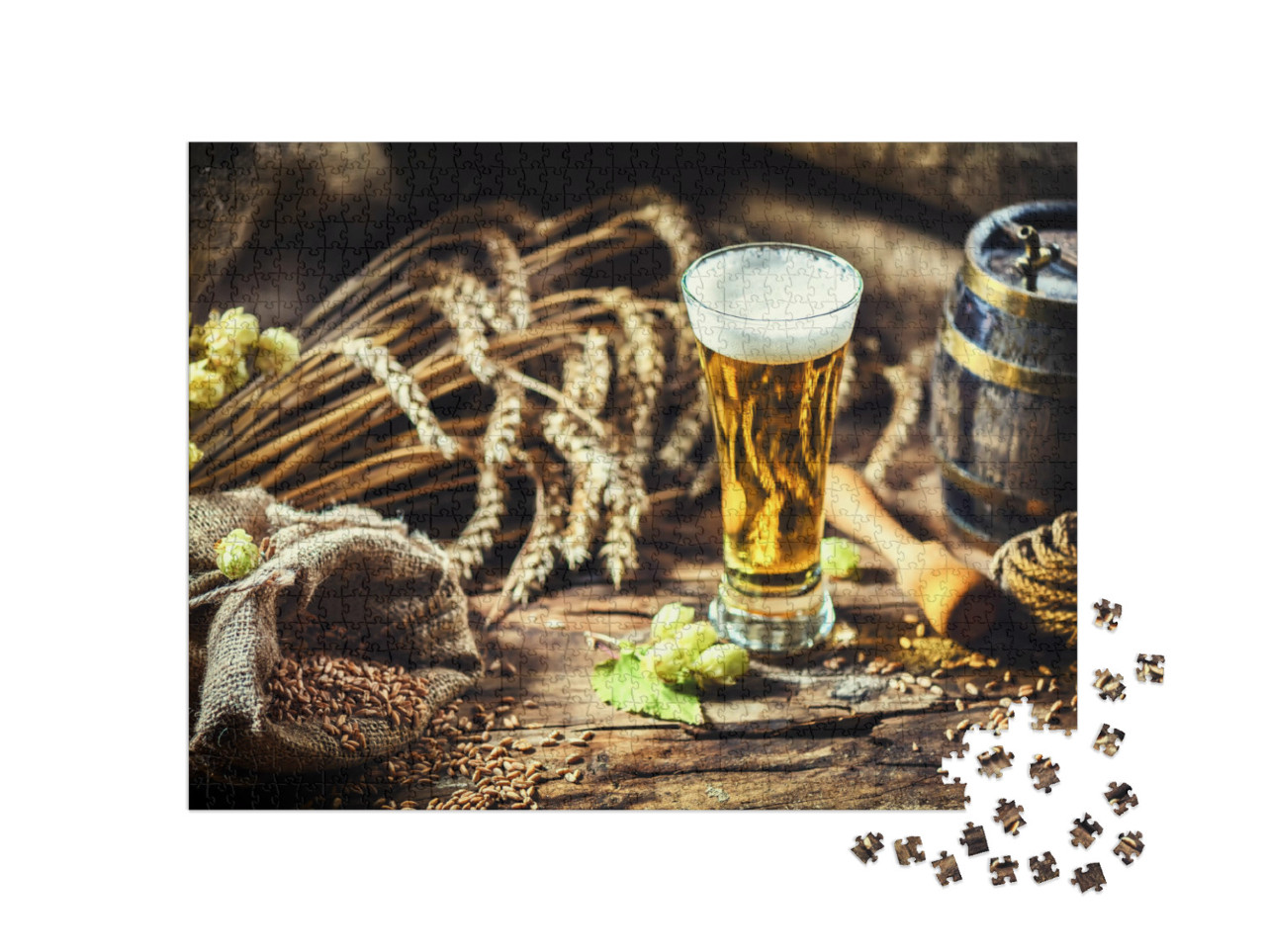 Puzzle 1000 Teile „Ein Glas frisches, kaltes Bier“