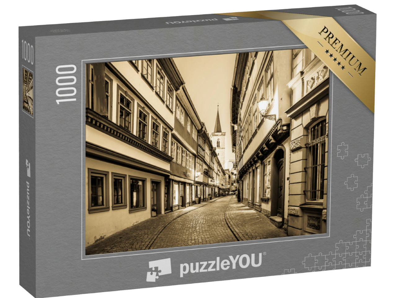 Puzzle 1000 Teile „Historische Fassaden in Erfurt, Deutschland“
