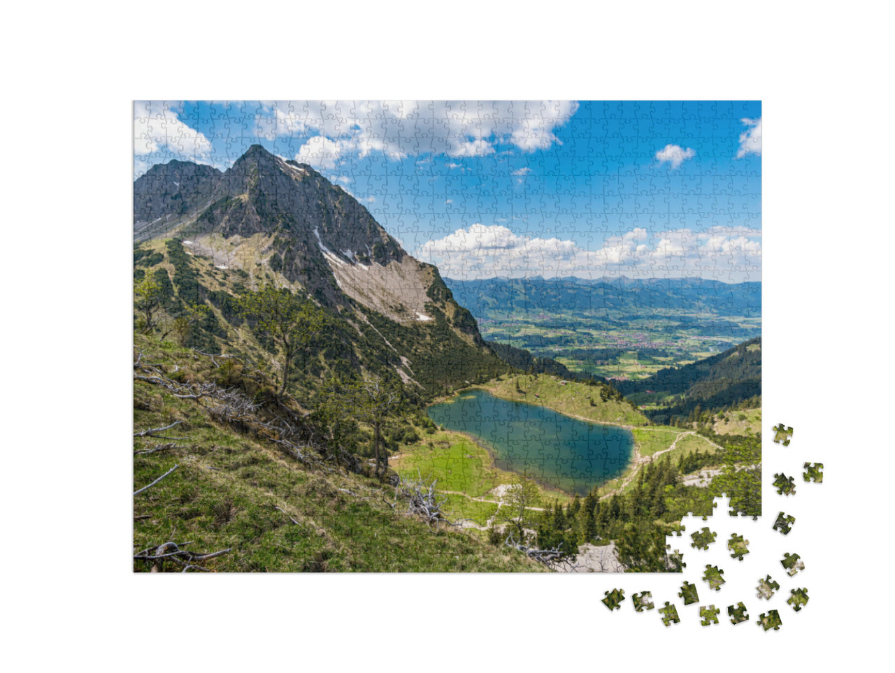 Puzzle 1000 Teile „Entschenkopfübergang mit fantastischem Panoramablick“