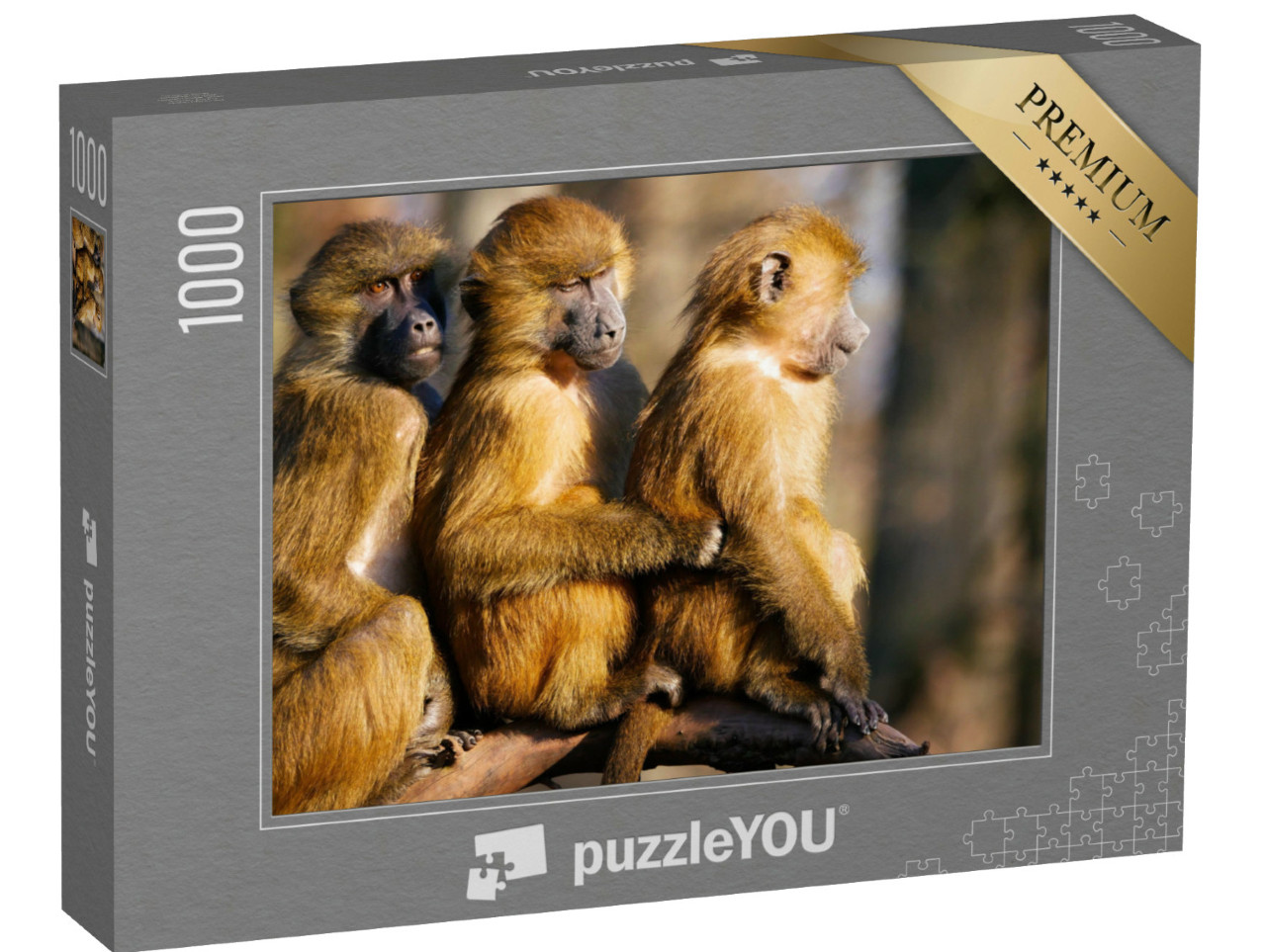 Puzzle 1000 Teile „Paviane Familie“