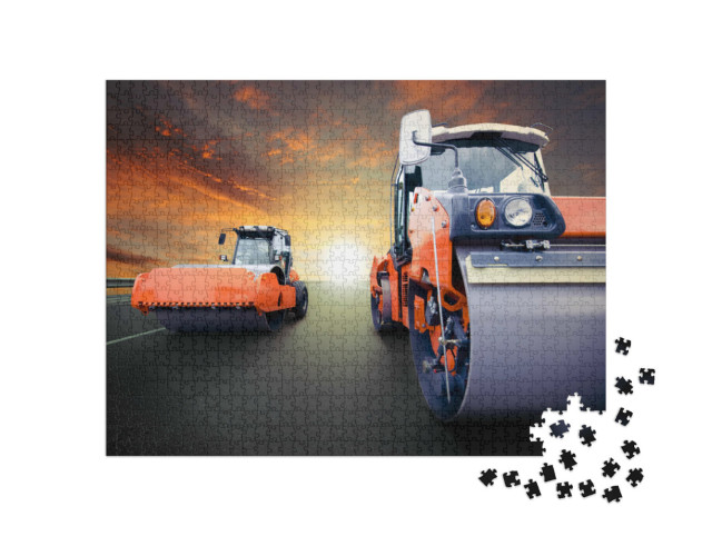Puzzle 1000 Teile „Straßenwalzen für Asphalt“