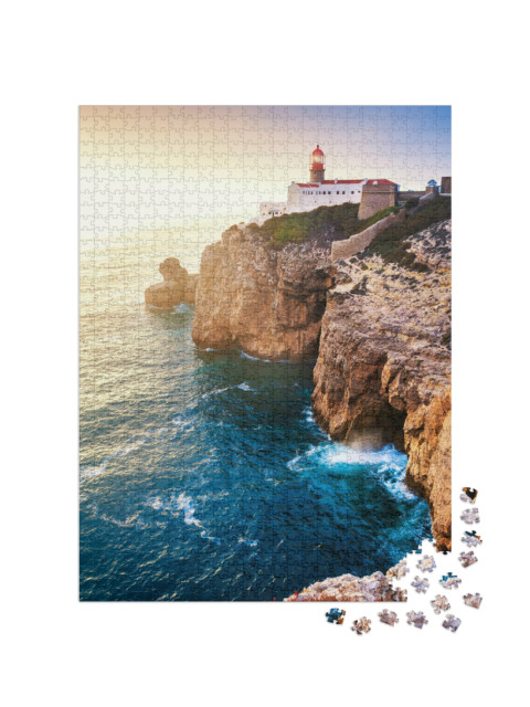 Puzzle 1000 Teile „Leuchtturm am Kap St. Vincent, südwestlichster Punkt Europas, Portugal“
