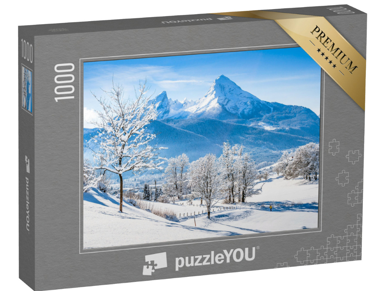 Puzzle 1000 Teile „Berchtesgaden und Watzmann-Massiv bei Sonnenaufgang, Berchtesgadener Land, Deutschland“