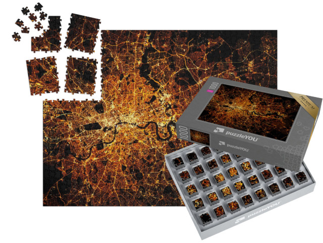 Puzzle „London mit Lichtern bei Nacht“ | SMART SORTED® 1000 Teile