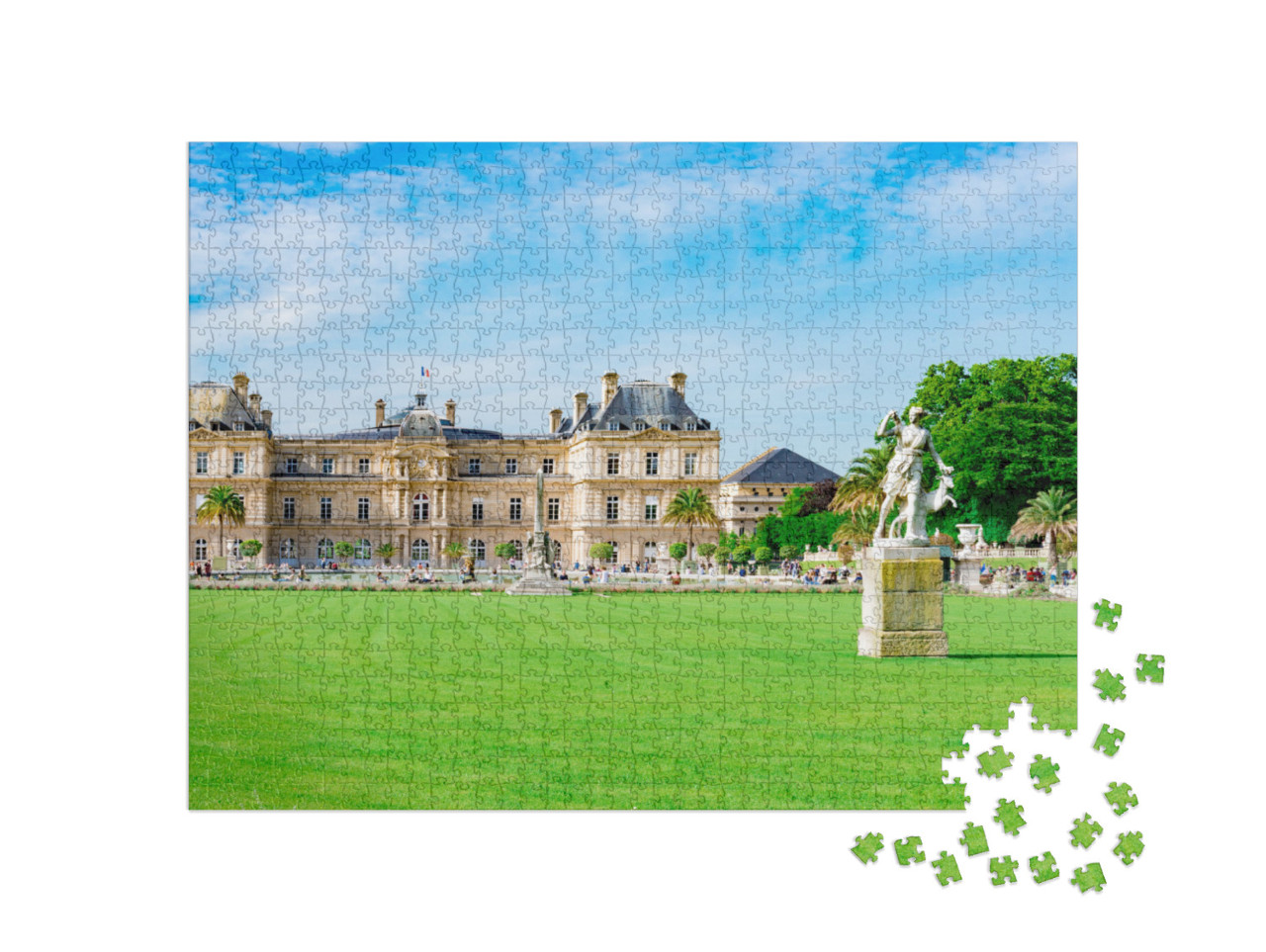 Puzzle 1000 Teile „Senat und Luxemburgischer Garten in Paris, Frankreich“