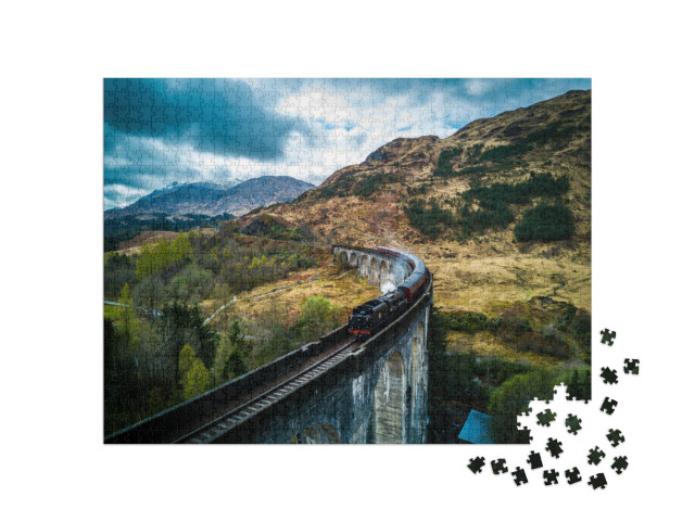 Puzzle 1000 Teile „Dampfzug auf dem berühmten Glenfinnan-Viadukt, Schottland“