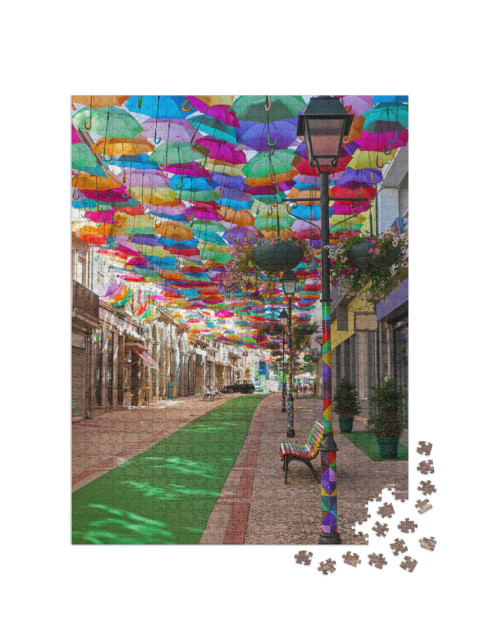 Puzzle 1000 Teile „Umbrella Sky Project in Agueda, Portugal“