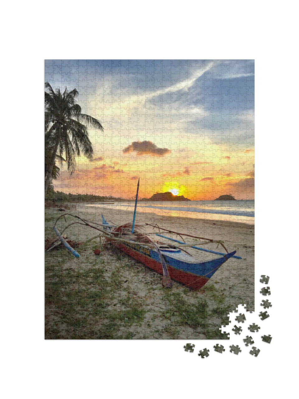 Puzzle 1000 Teile „Sonnenuntergang auf Palawan, Philippinen“