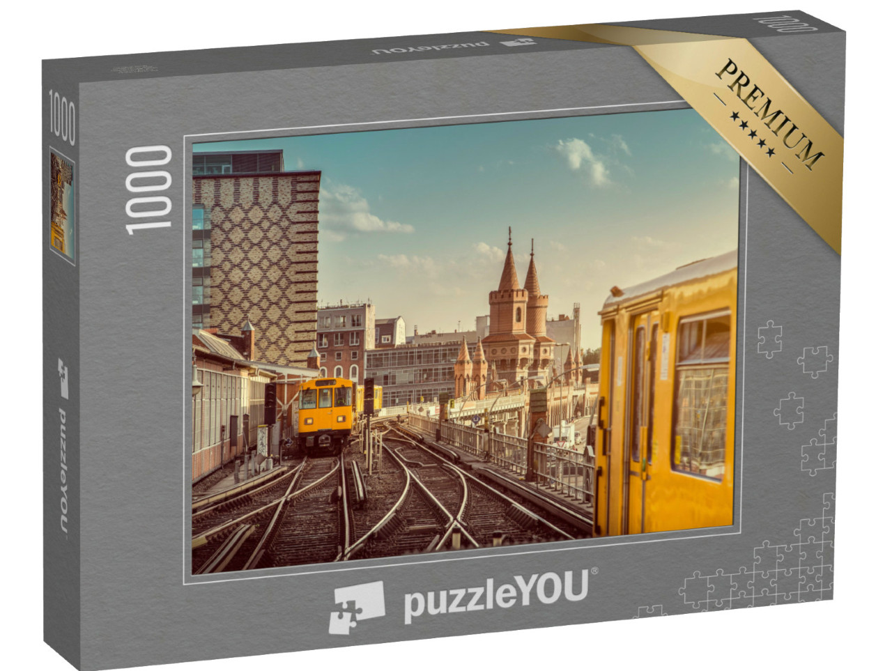 Puzzle 1000 Teile „Berliner U-Bahn mit Oberbaumbrücke“