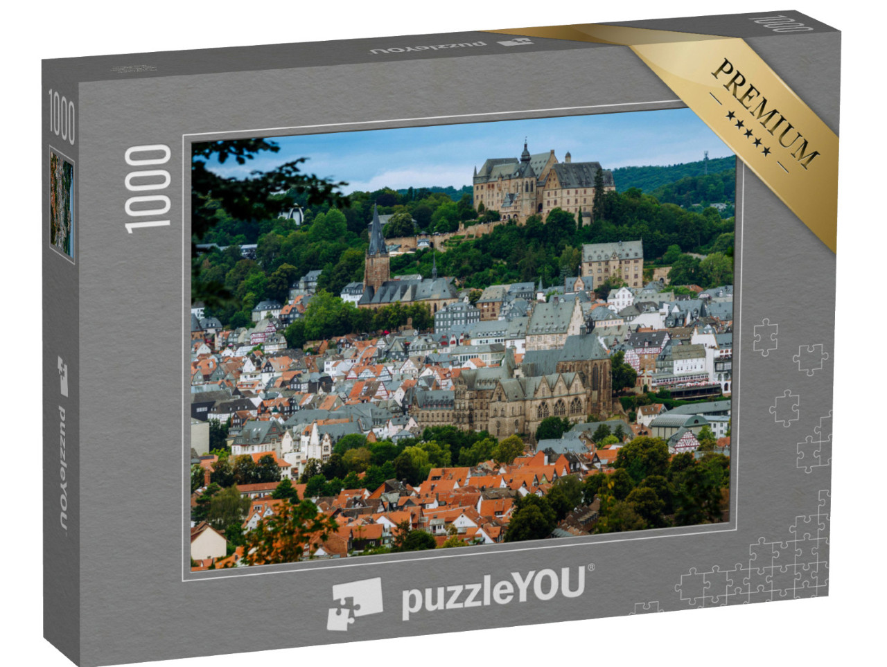 Puzzle 1000 Teile „Marburg über der Stadt Marburg in Hessen“