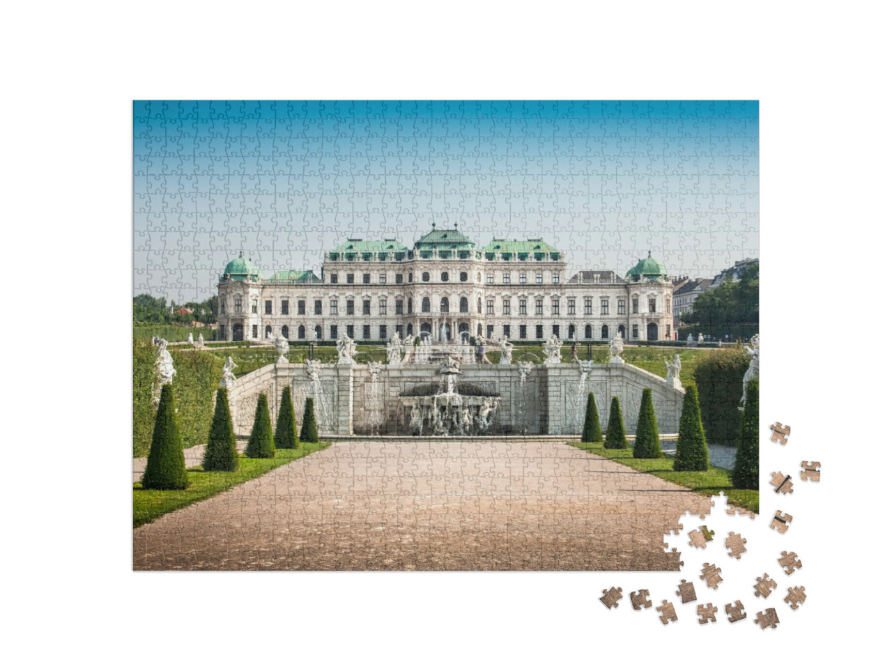 Puzzle 1000 Teile „Schöne Ansicht des berühmten Schlosses Belvedere, Wien, Österreich“