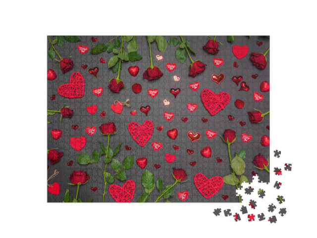 Puzzle 1000 Teile „Romantische Dekoration zum Valentinstag“