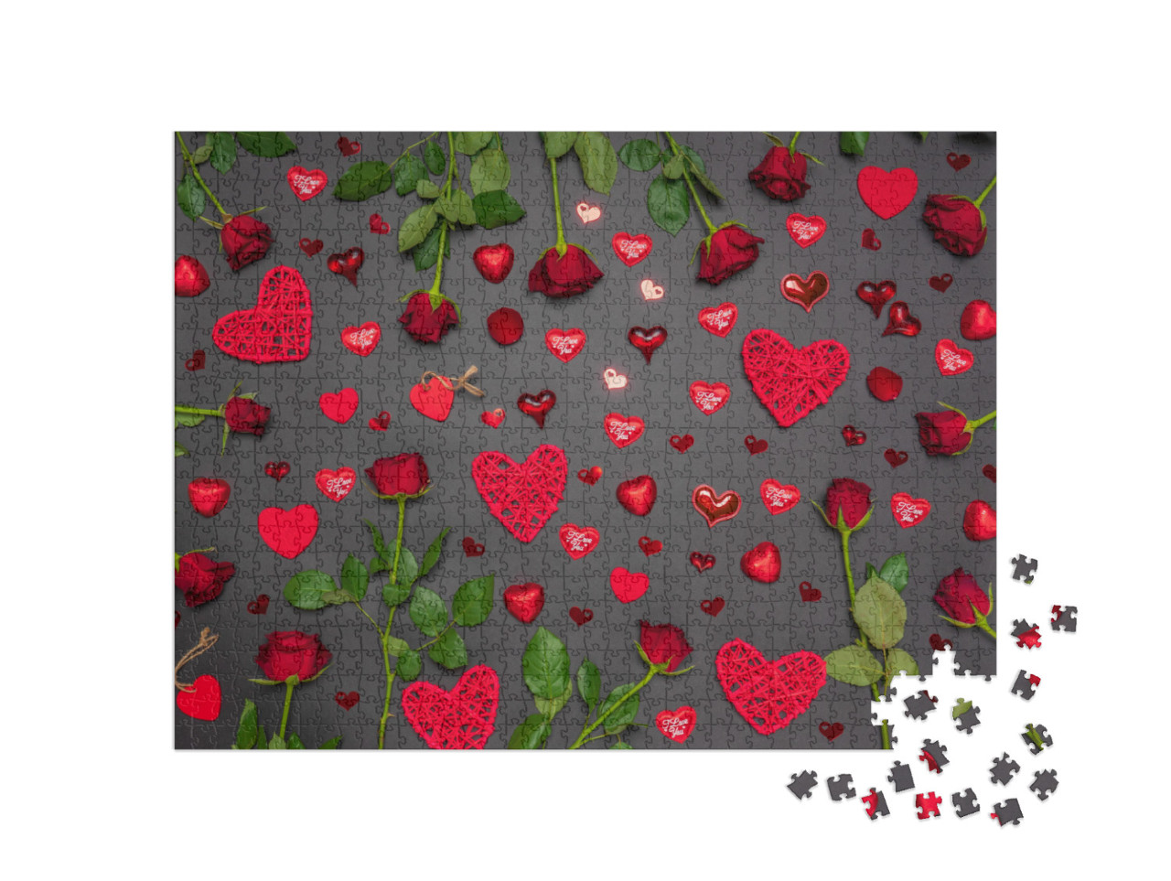 Puzzle 1000 Teile „Romantische Dekoration zum Valentinstag“
