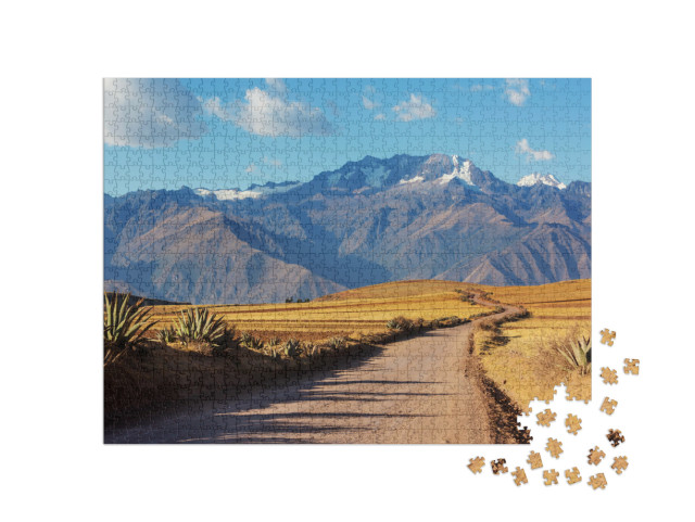Puzzle 1000 Teile „Pampa-Landschaft in Cordillera de Los Andes, Peru, Südamerika“