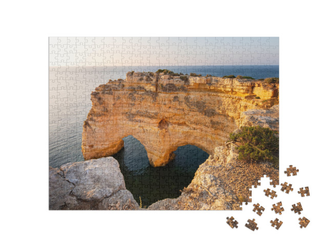 Puzzle 500 Teile „Herzförmige Klippe an der Algarve, Praia Marinha, Portugal“