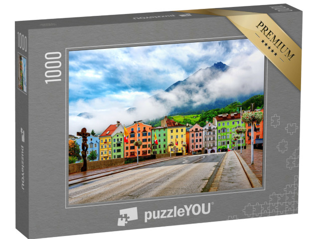Puzzle 1000 Teile „Traditionelle bunte Häuser in Innsbruck, Österreich“