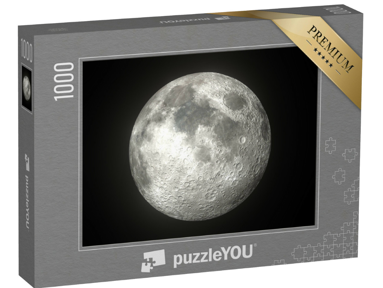 Puzzle 1000 Teile „Der leuchtende Mond im Weltall“