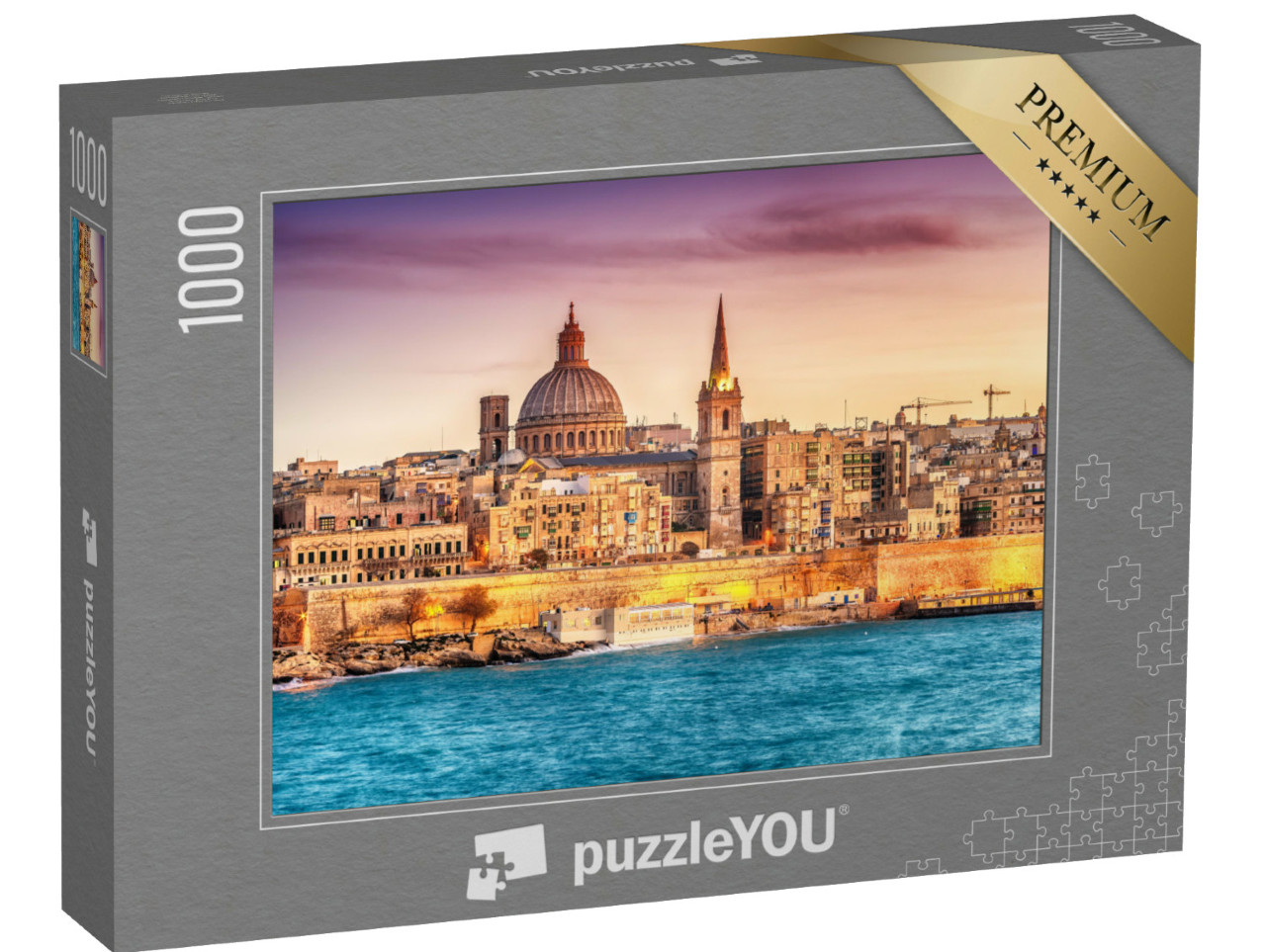 Puzzle 1000 Teile „Marsans Harbour bei Sonnenuntergang, Valletta, Malta“
