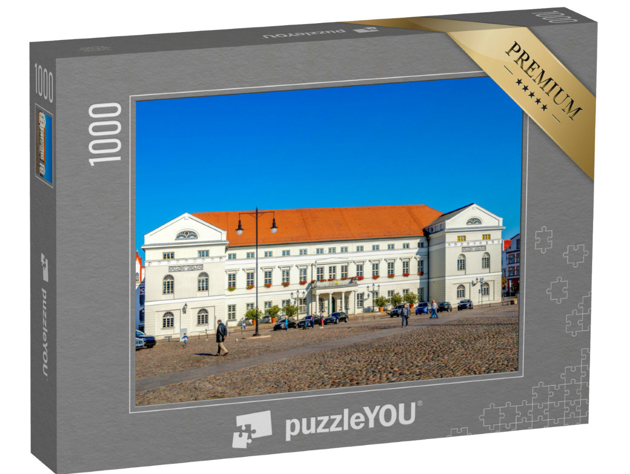 Puzzle 1000 Teile „Marktplatz und Rathaus in Wismar, Deutschland“