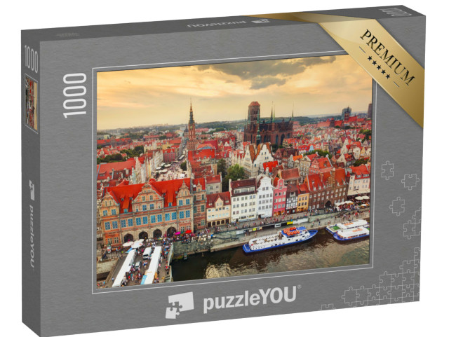 Puzzle 1000 Teile „Panorama der Altstadt von Danzig, Polen“