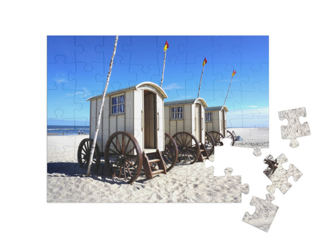 Puzzle 48 Teile „Badewagen auf Norderney, Deutschland“