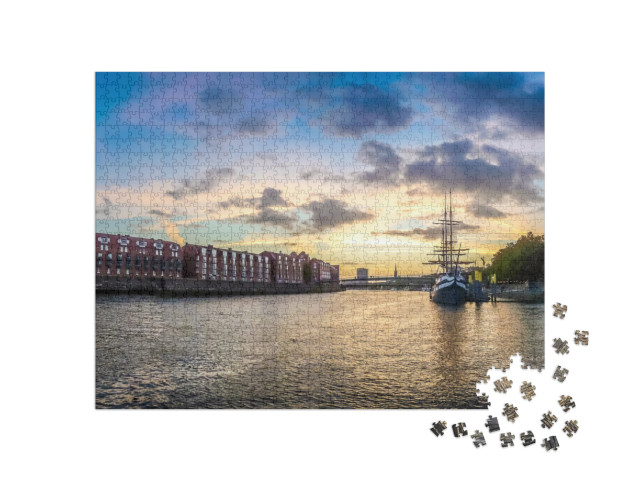 Puzzle 1000 Teile „Historische Stadt Bremen an der Weser, Deutschland“
