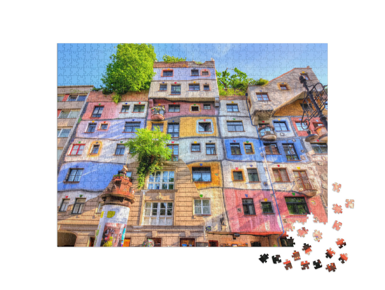 Puzzle 1000 Teile „Hundertwasserhaus in Wien, Österreich“