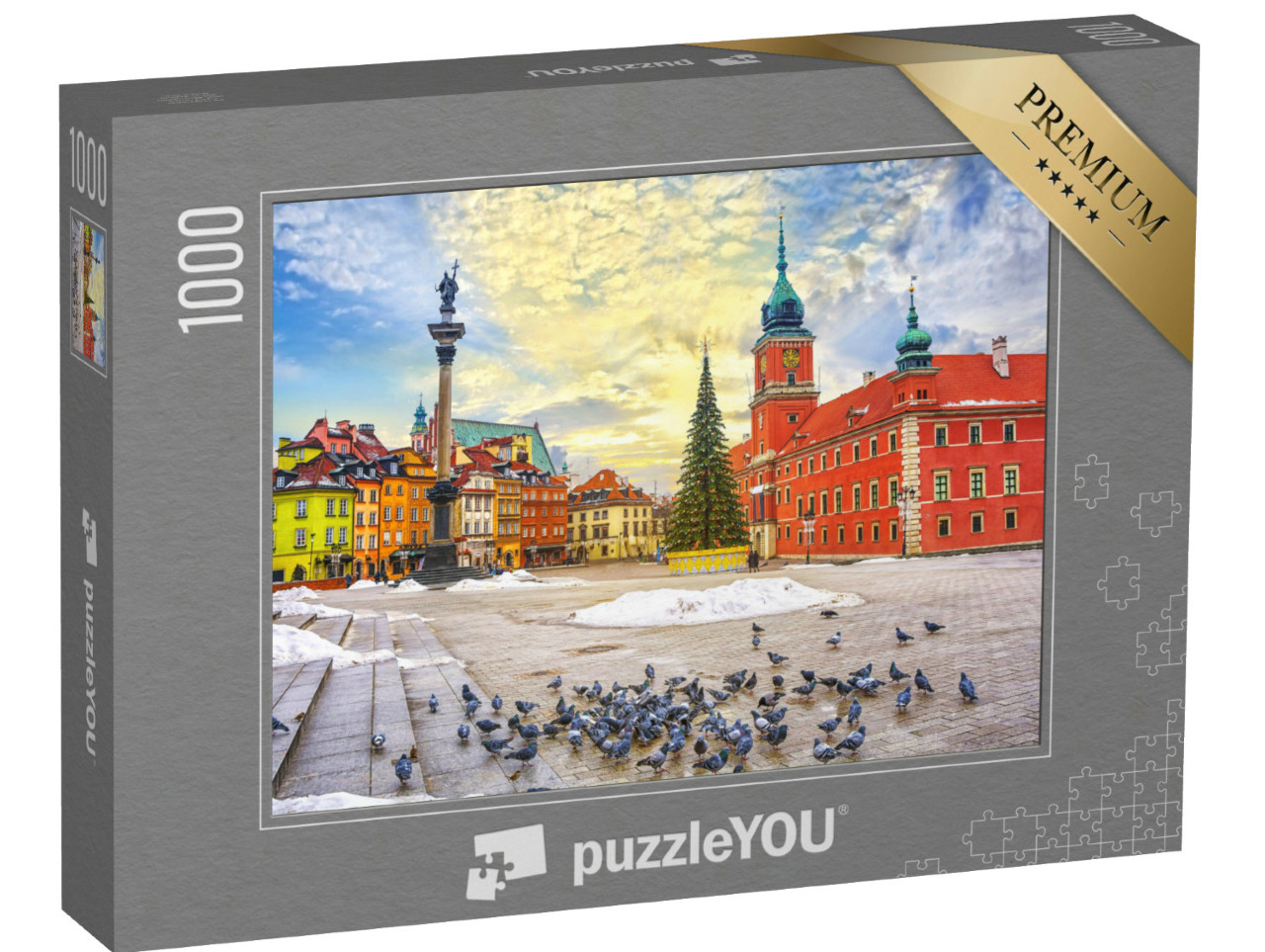 Puzzle 1000 Teile „Altstadt von Warschau mit Schloss, Sigismund-Säule und Bürgerhäusern“