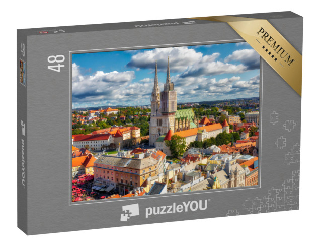 Puzzle 48 Teile „Kathedrale von Zagreb in Kaptol, Stadtteil von Zagreb, Kroatien“