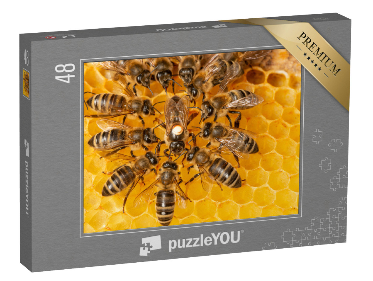 Puzzle 48 Teile „Bienenkönigin umgeben von Arbeiterinnen“