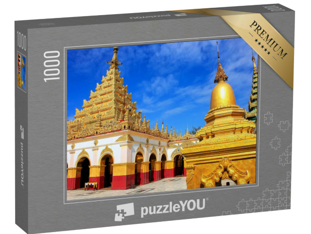 Puzzle 1000 Teile „Golden glänzende Mahamuni-Pagode in Mandalay, Myanmar“