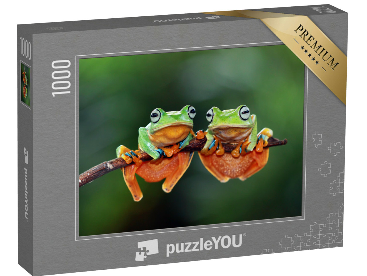 Puzzle 1000 Teile „Laubfrösche auf einem kleinen Ast“
