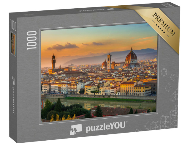 Puzzle 1000 Teile „Sonnenuntergang mit Blick auf Florenz und den Dom. Italien“