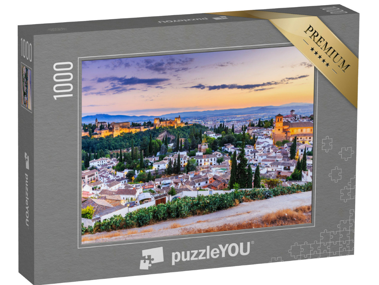 Puzzle 1000 Teile „Alhambra in der Dämmerung, Granada, Spanien“
