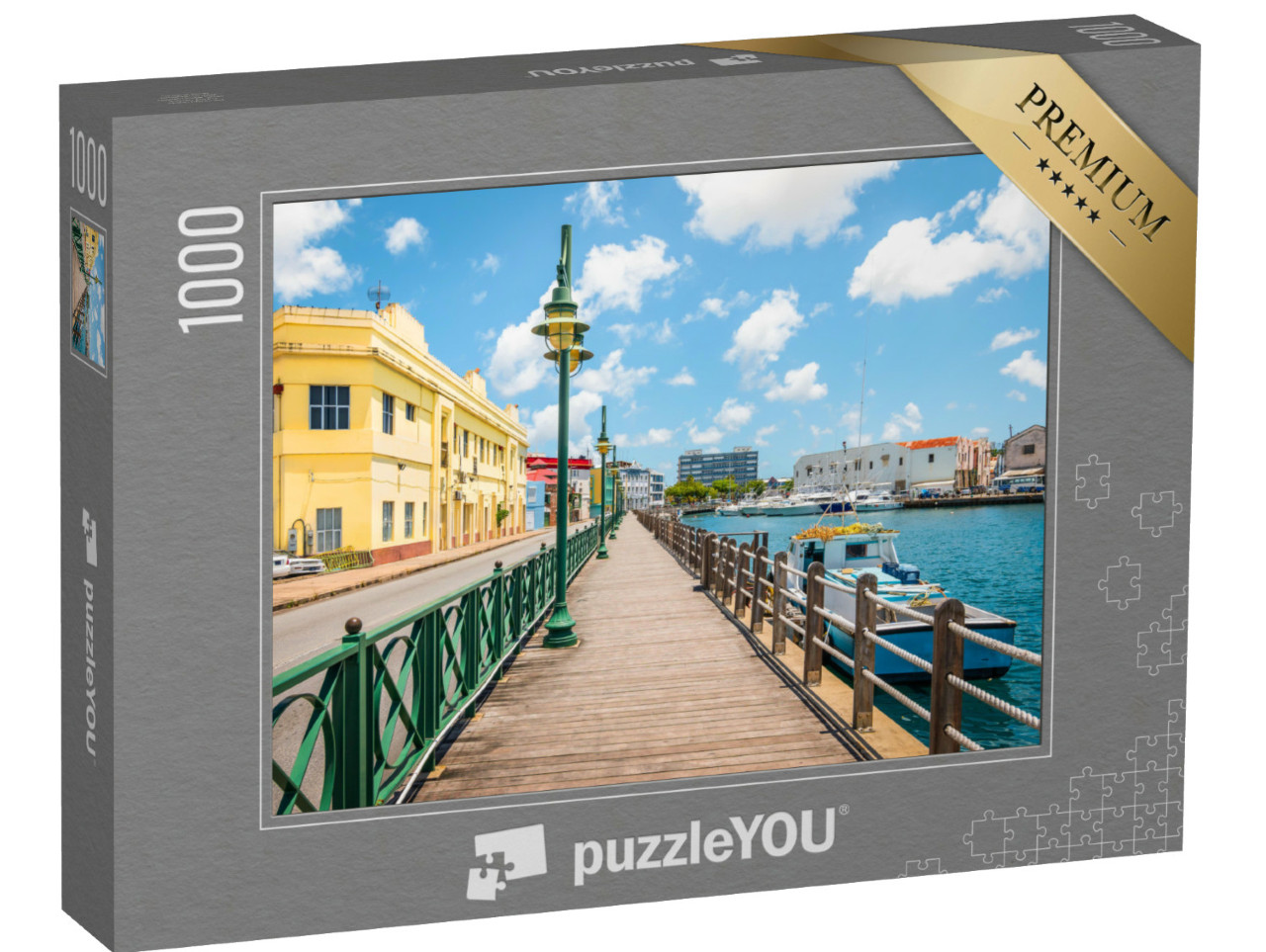 Puzzle 1000 Teile „Promenade am Yachthafen von Bridgetown, Barbados, Karibik“