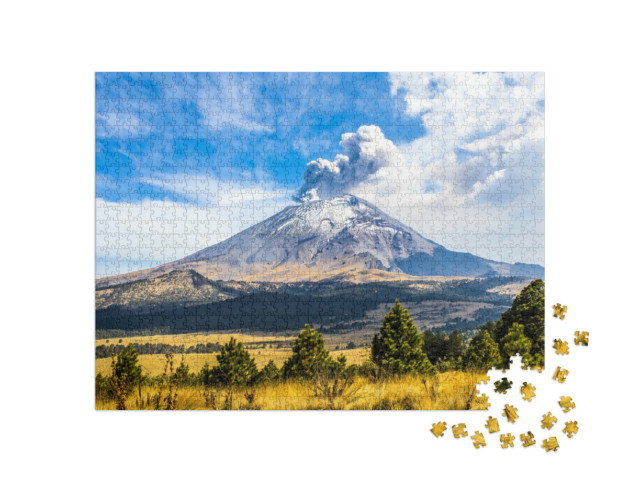 Puzzle 1000 Teile „Aktiver Vulkan: Popocatepetl in Mexiko“
