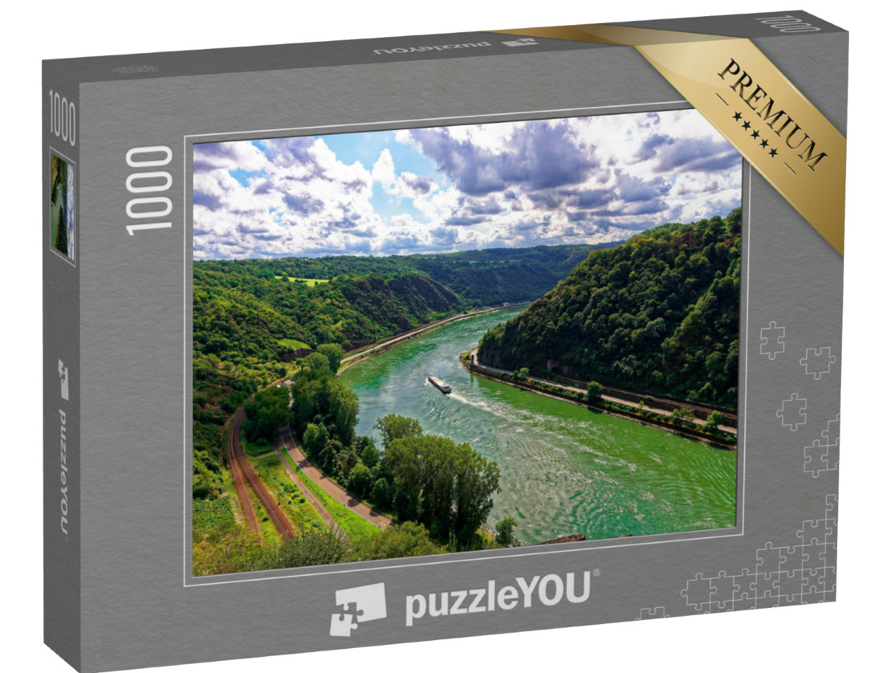 Puzzle 1000 Teile „Blick von der Loreley auf den Rhein bei St. Goarshausen “
