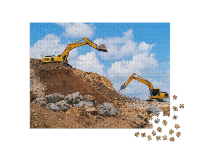 Puzzle 1000 Teile „Bagger und Steinbrecher “