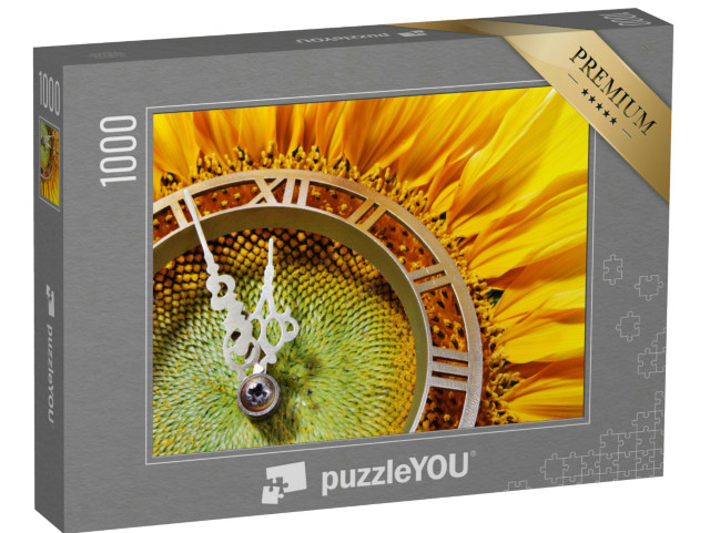 Puzzle 1000 Teile „Nahaufnahme einer Sonnenblumenuhr“