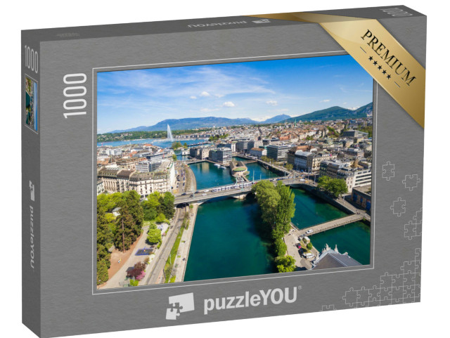 Puzzle 1000 Teile „Genfer See und Genf in der Schweiz“