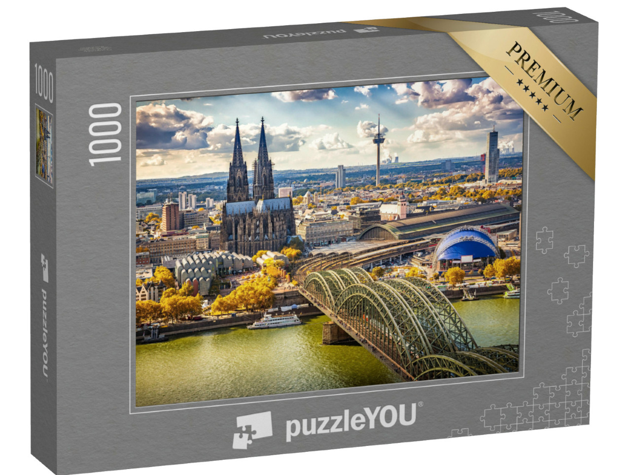 Puzzle 1000 Teile „Luftbildaufnahme von Köln, Deutschland“