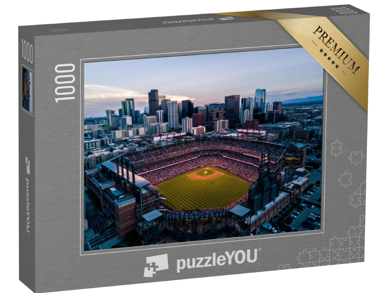 Puzzle 1000 Teile „Stadion und Skyline von Denver, Colorado“
