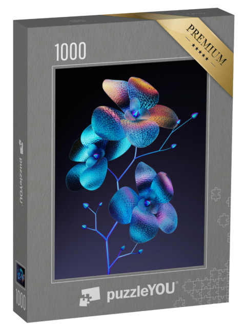 Puzzle 1000 Teile „Blume auf denklem Hintergrund“
