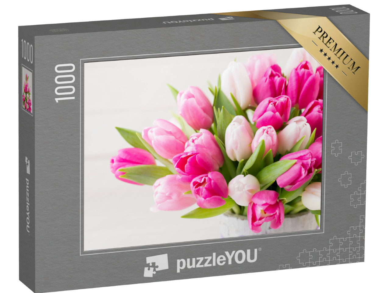 Puzzle 1000 Teile „Rosa Tulpen an Ostern“