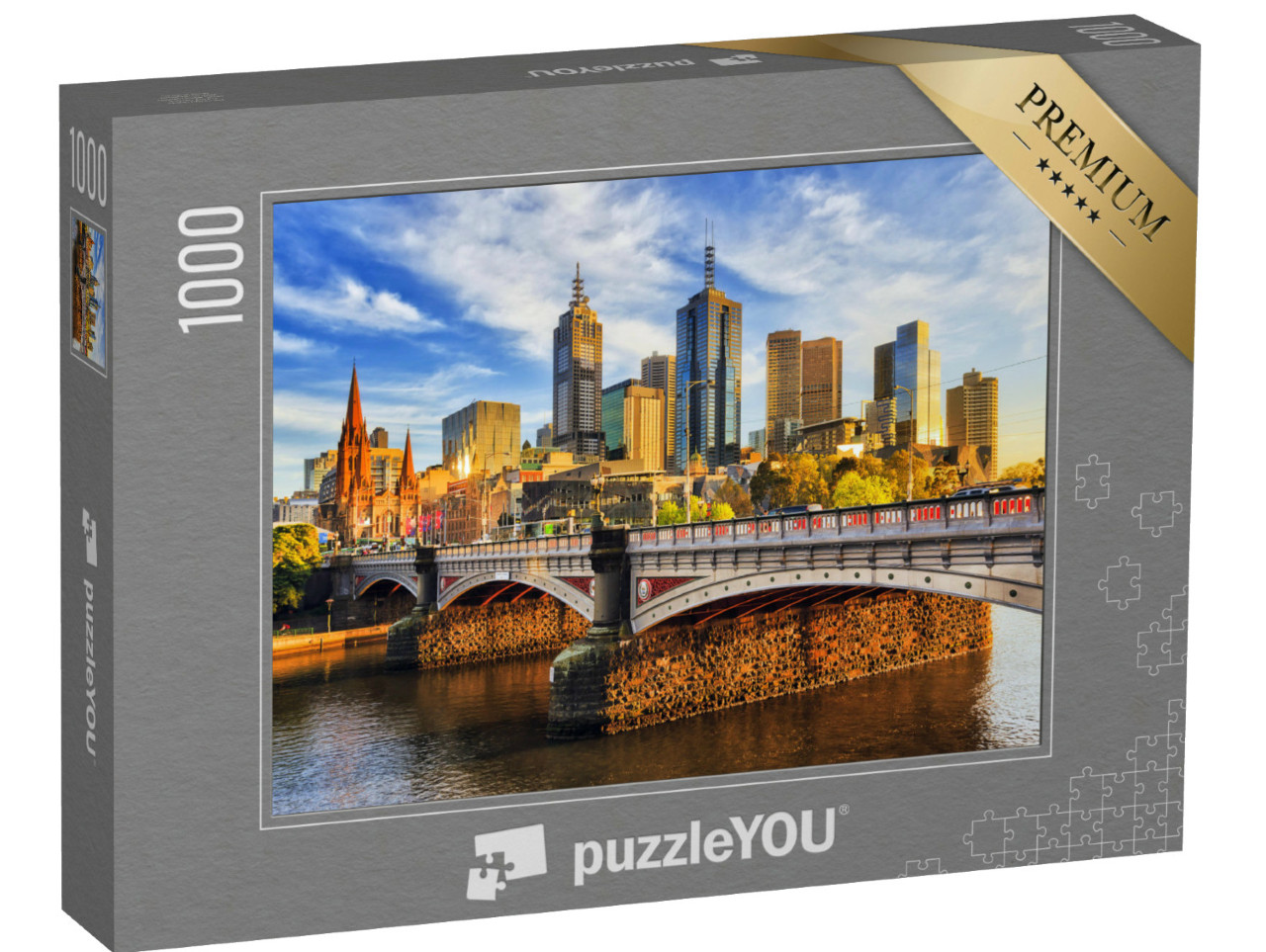 Puzzle 1000 Teile „Morgen über den Hochhäusern von Melbourne“
