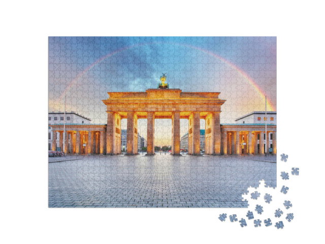 Puzzle 1000 Teile „Das Brandenburger Tor mit Regenbogen“