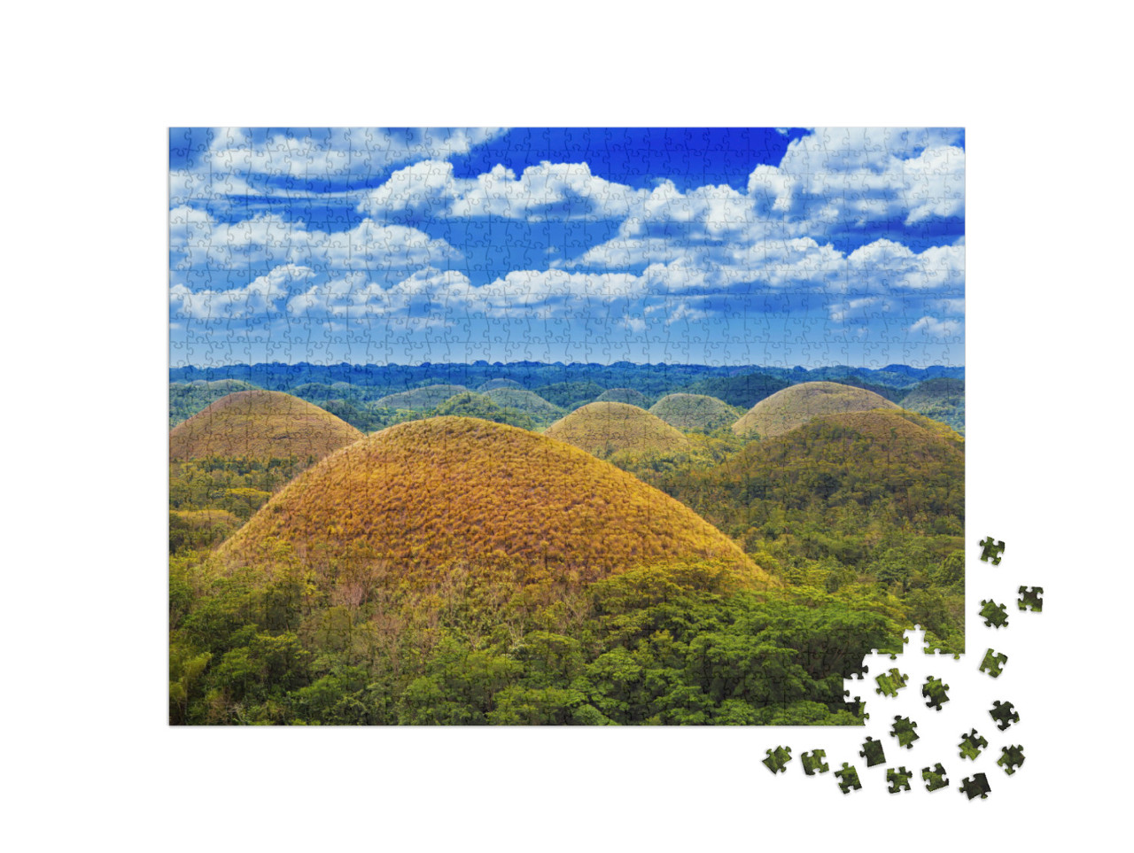 Puzzle 1000 Teile „Schokoladenhügel auf der Insel Bohol, Philippinen“